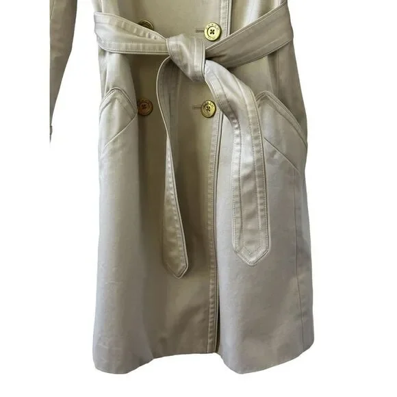 Coach Double Breast Belted Trench Coat Women’s Beige Size XS
